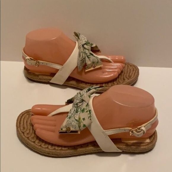 Tory Burch Ivory Box Penny Sandals - Picture 2 of 5